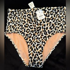 JCrew Leopard Print High Waisted Bikini Bottim